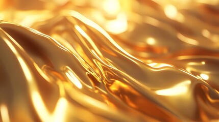 Liquid Gold: Abstract Waves Shimmer Beautifully