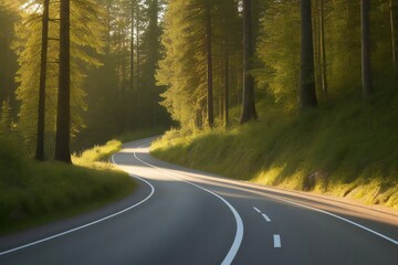 Fototapeta premium Road Between Forest