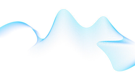 Abstract curvy and smooth blue lines layout banner design, Modern presentation background with blue flow lines.
