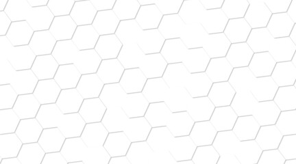 Naklejka premium Pattern made with outlined hexagons, White hexagon pattern background.