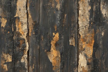 Fototapeta premium Textured wooden surface showcasing natural wear and age with dark and light contrasts