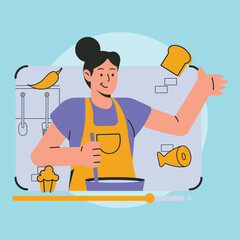 Flat Vector Influencer Illustrator