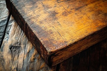 Rustic wooden surface with aged texture illuminated by soft natural light