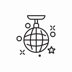 disco ball party icon vector sign