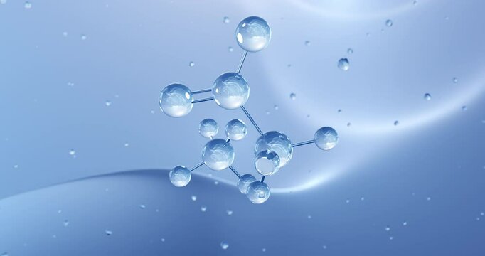 Ammonium acetate rotating molecular structure, 3d model of e264, looped video