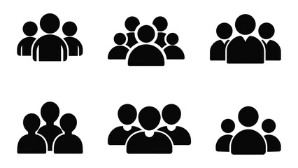 People crowd team symbol icons. Group of people icon.  Team people. User profile symbol. vector illustration