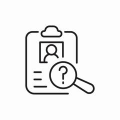 candidate search profile icon vector sign