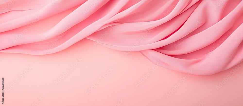 Leinwandbilder soft pink silk fabric elegantly draped in gentle waves against a lighter pink background creating a 
