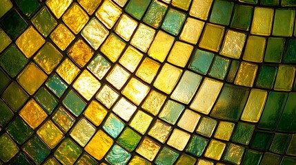 Golden Green Glass Tiles: A Stunning Mosaic