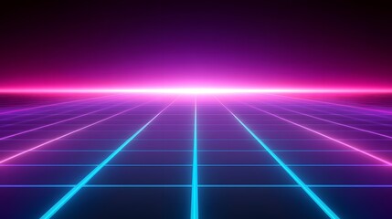 Retro Grid: Neon Lines, Vivid Colors, Synthwave