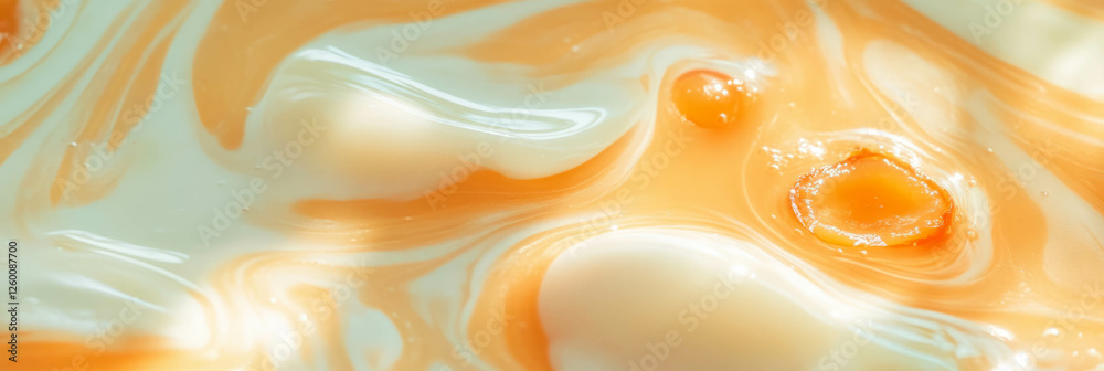 Aufkleber subtle ripples of cashew milk with dates creating a serene background for design