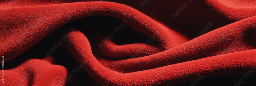Poster crimson red suede texture showcasing smooth highlights and dark shadows for design use
