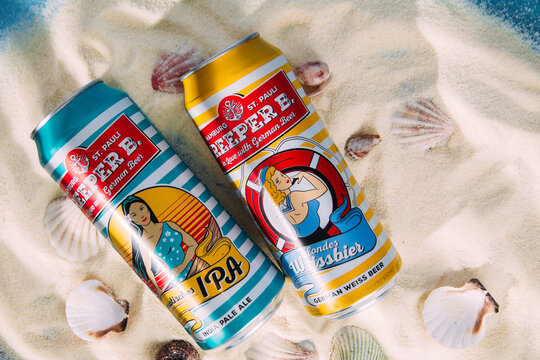 Iron Can Beer Reeper B on the sand