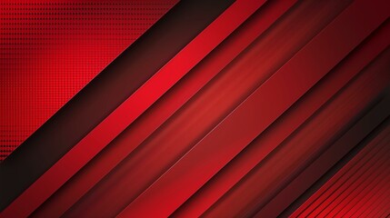 Obraz premium Abstract Red and Dark Red Diagonal Stripes Background with Halftone Texture