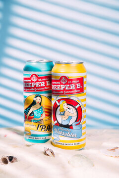 Iron Can Beer Reeper B on the sand
