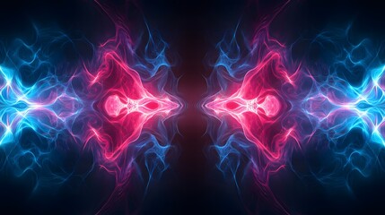 Abstract Pink Blue Energy Flows Vividly