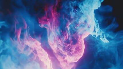 Abstract Neon Clouds: Vivid Pink & Blue Swirl