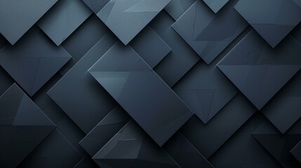 Obraz premium Abstract Dark Gray Geometric Pattern of Overlapping Squares and Triangles