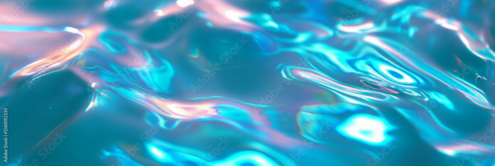Poster cyan blue water with swirling ripples and bright highlights creating a dynamic texture