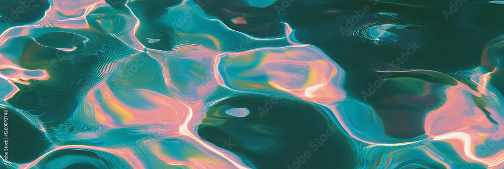 Poster Deep blue water with ripples creating gentle waves and soft shadows for creative backgrounds