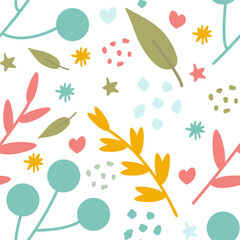 A seamless floral pattern featuring beautiful flowers and leaves in an elegant decorative style. Ideal for textiles, wrapping paper, backgrounds, and seasonal prints, bringing a fresh and natural feel