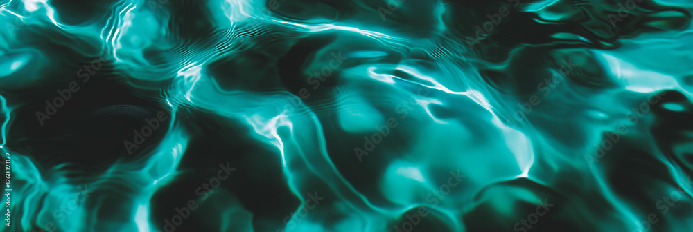 Aufkleber deep turquoise water with ripples and shadows creating a mesmerizing backdrop