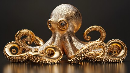 Golden Octopus: A Luxurious 3D Render