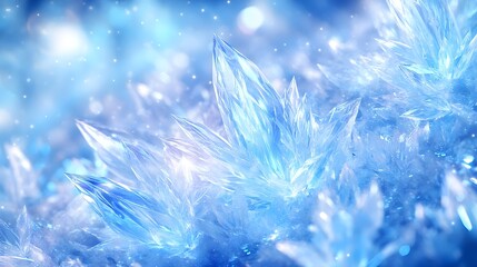 Ice Crystals: Winter's Sparkling Beauty, Glimmering Frozen Wonderland