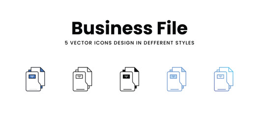 Business File vector icons set stock illustration