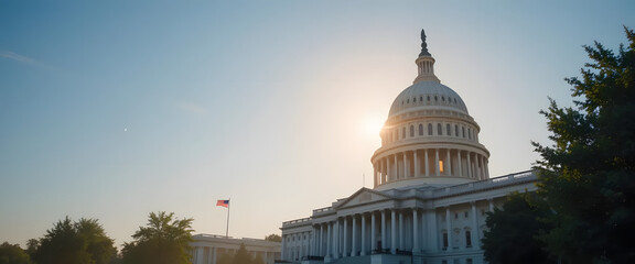 Sunrise over the u.S. Capitol building washington d.C. Architecture photography outdoor setting dynamic perspective government symbolism