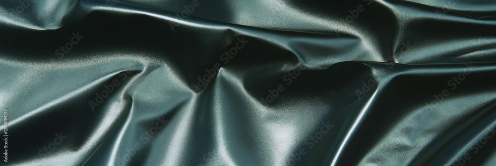 Poster Textured gray leather surface with visible folds and soft shadows for design use