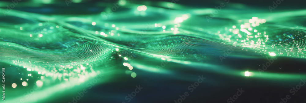 Poster rippling green water creating a mesmerizing pattern with bright highlights