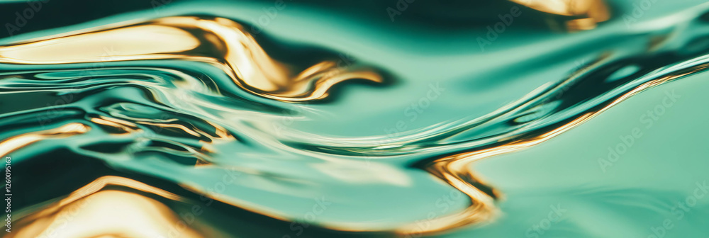 Poster jade green water with soft ripples and gentle waves creating an inviting atmosphere