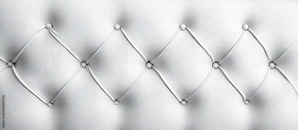 Aufkleber Elegant white leather texture background with diamond patterns and silver buttons creating a classic refined appearance ideal for design projects.