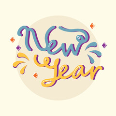 Flat Vector New Years Illustration