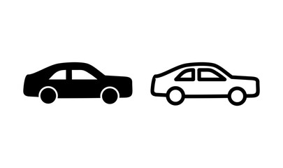 Car icon logo design. car sign and symbol. small sedan