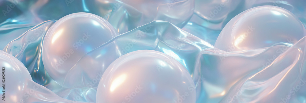 Aufkleber Mesh netting and smooth ice create a unique visual texture in a modern design setup