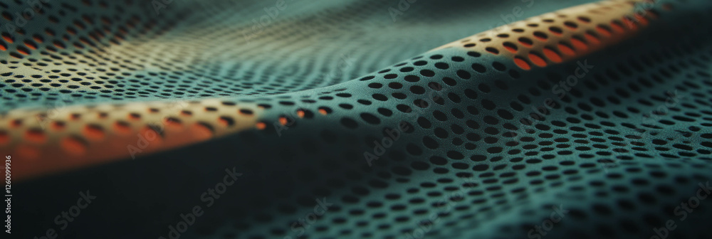 Poster Textured slate with perforated suede and matte brass details displayed in an artistic arrangement