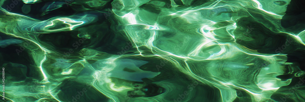 Poster pine green water rippling gently under soft light in a tranquil setting