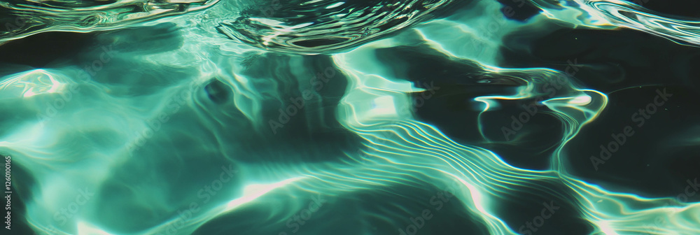 Poster pine green water features gentle ripples and deep shadows in tranquil setting