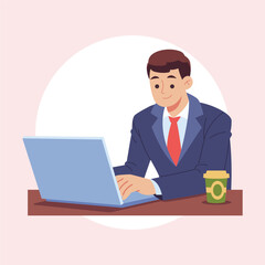Flat Vector Office Worker Illustration
