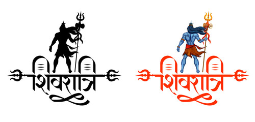 Lord Shiva, Indian God of Hindu for Maha Shivratri festival of India
