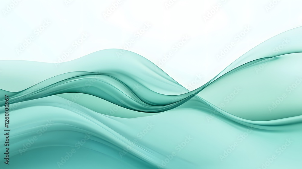 Wall mural abstract teal waves create a smooth and flowing background