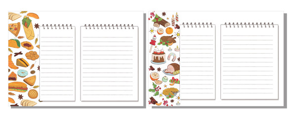 Pages for recording recipes