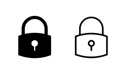 Lock icon logo design. Padlock sign and symbol. Encryption icon. Security symbol