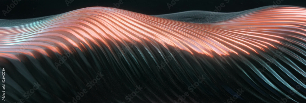Poster textured surfaces of ribbed rubber and polished obsidian create a striking visual effect