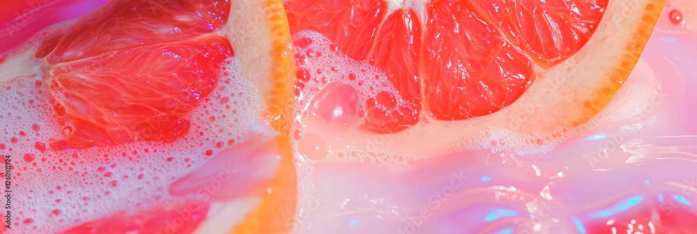Poster Creating unique ripples with rice milk and fresh grapefruit segments