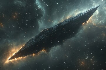 Fototapeta premium Vast cosmic object hurtling through the colorful depths of space