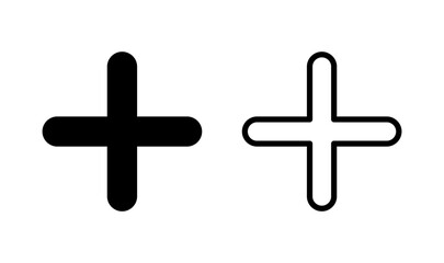 Plus icon logo design. Add plus sign and symbol