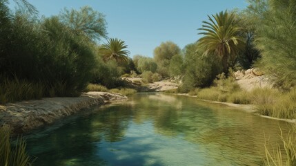 Serene Desert Stream Scene